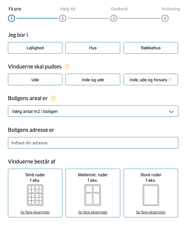 online prisberegner og bestilling 